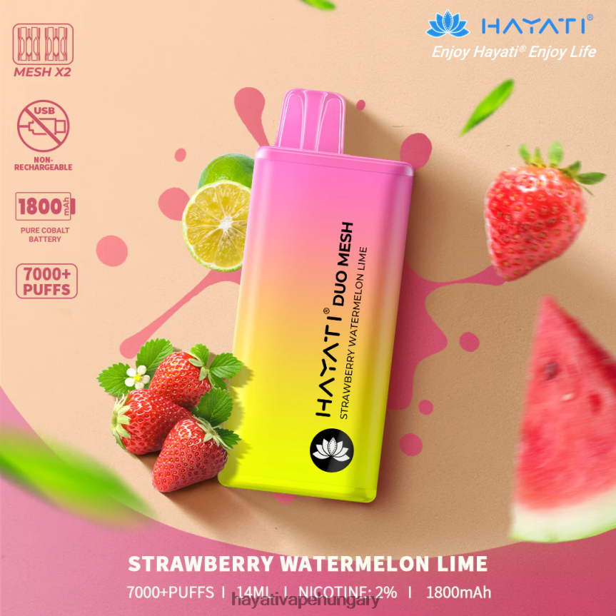 Hayati Duo Mesh egyszer használatos epres görögdinnye lime P2LLJ4183 - Hayati Vape Hungary