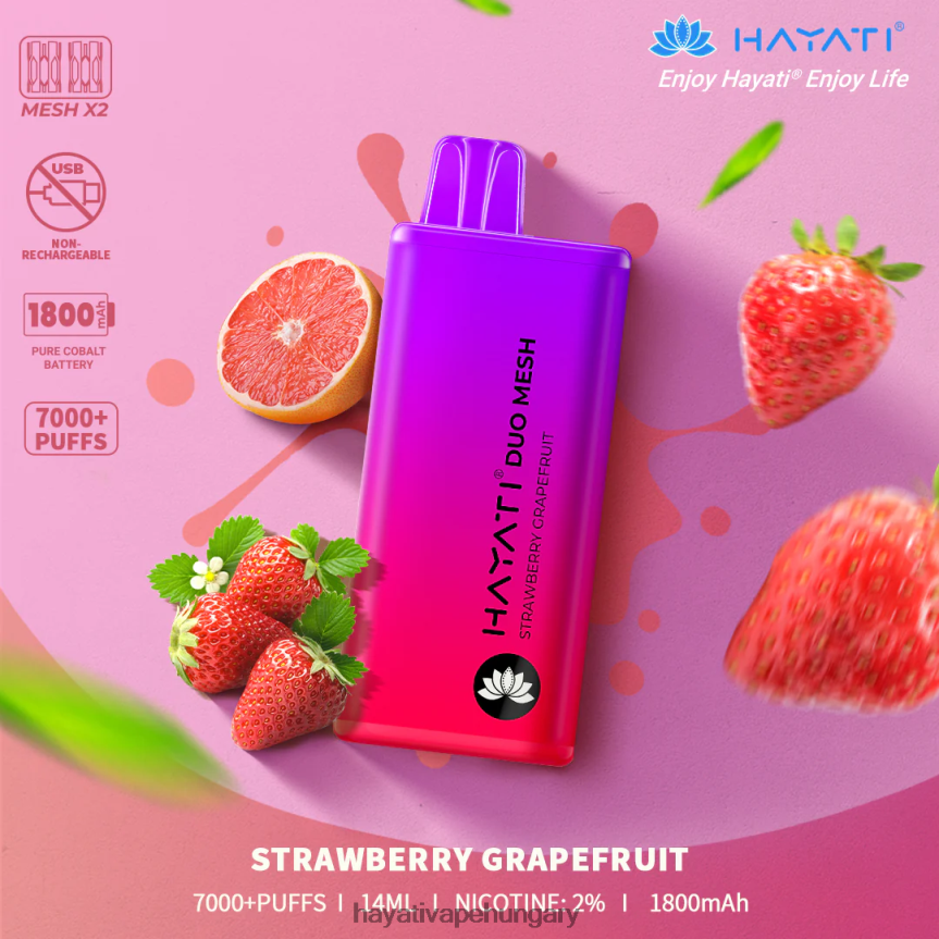 Hayati Duo Mesh egyszer használatos epres grapefruit P2LLJ4191 - Hayati Hungary Budapeste