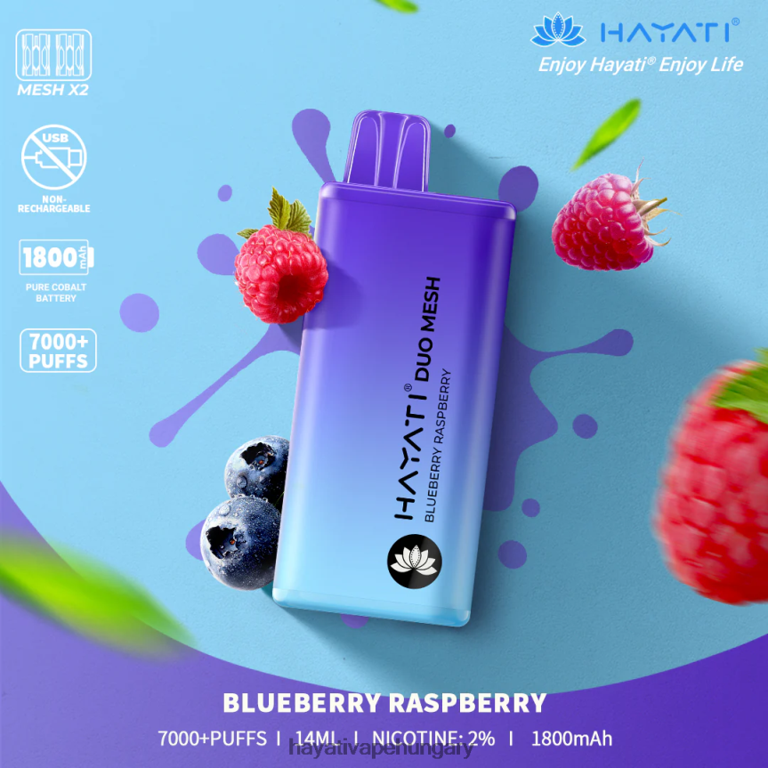 Hayati Duo Mesh egyszer használatos áfonyás málna P2LLJ4167 - Hayati Vape Company