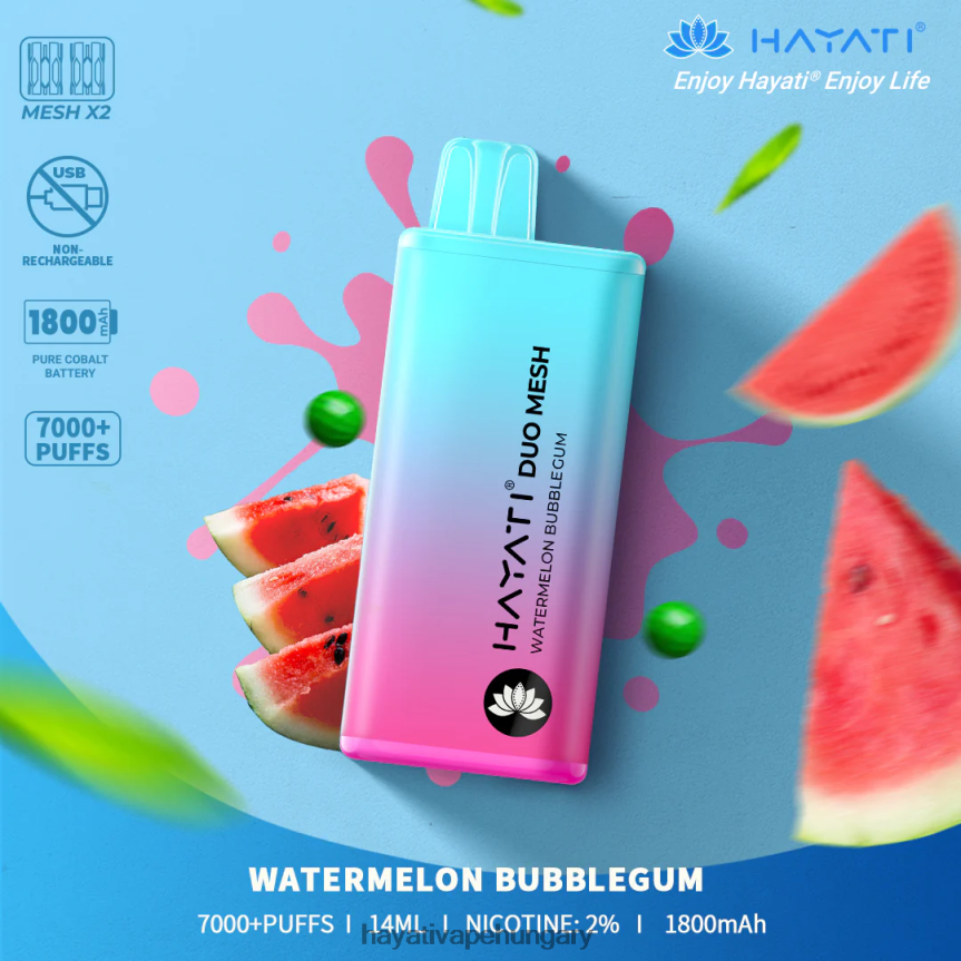Hayati Duo Mesh egyszer használatos görögdinnye rágógumi P2LLJ4185 - Hayati Flavour List
