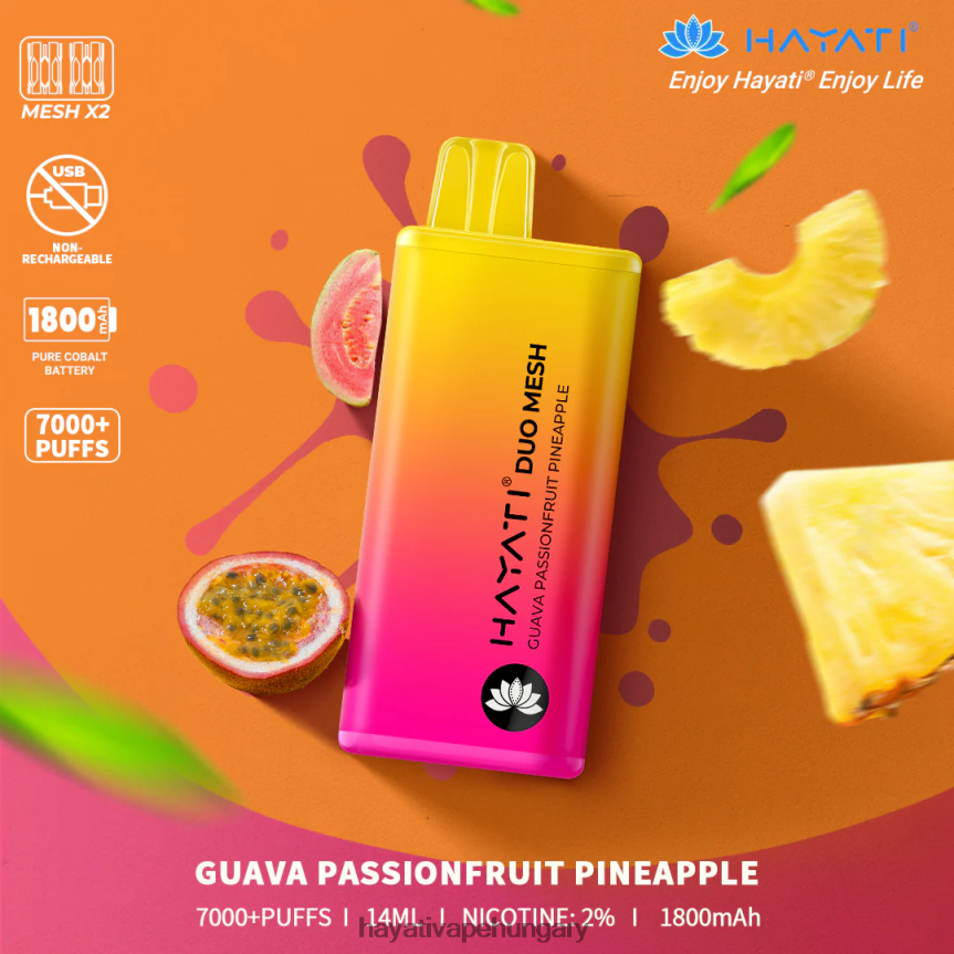 Hayati Duo Mesh egyszer használatos guava passionfruit ananász P2LLJ4170 - Hayati Pro Max