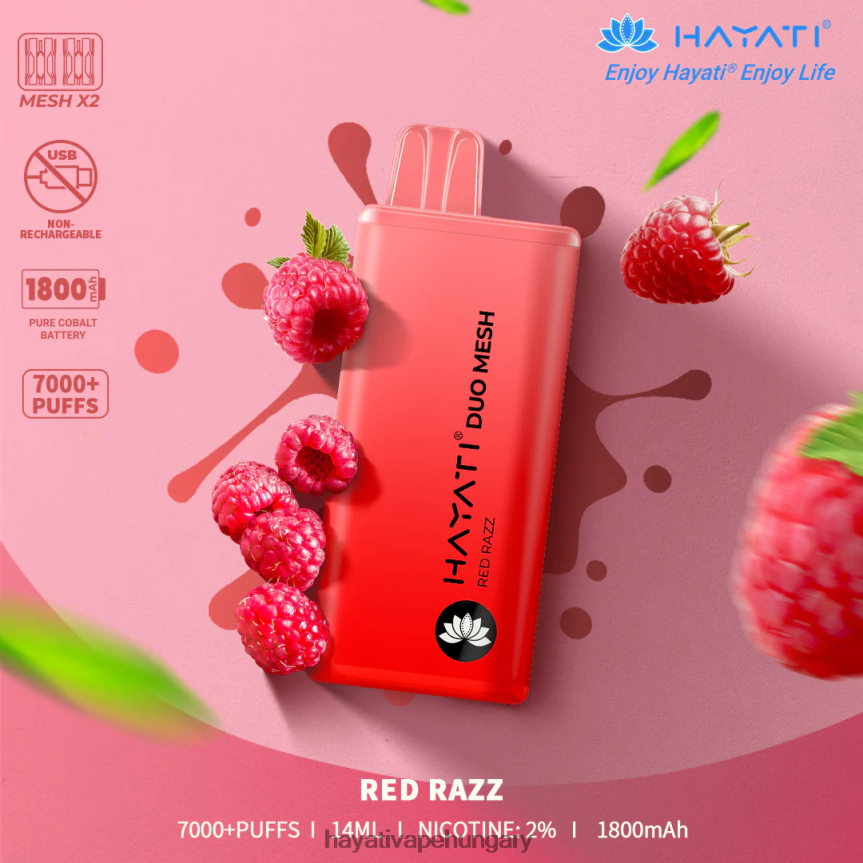 Hayati Duo Mesh egyszer használatos vörös razz P2LLJ4179 - Hayati Store Hungary