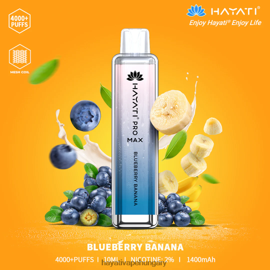 Hayati Pro Max egyszer használatos áfonyás banán P2LLJ4138 - Hayati Vapes Wholesale