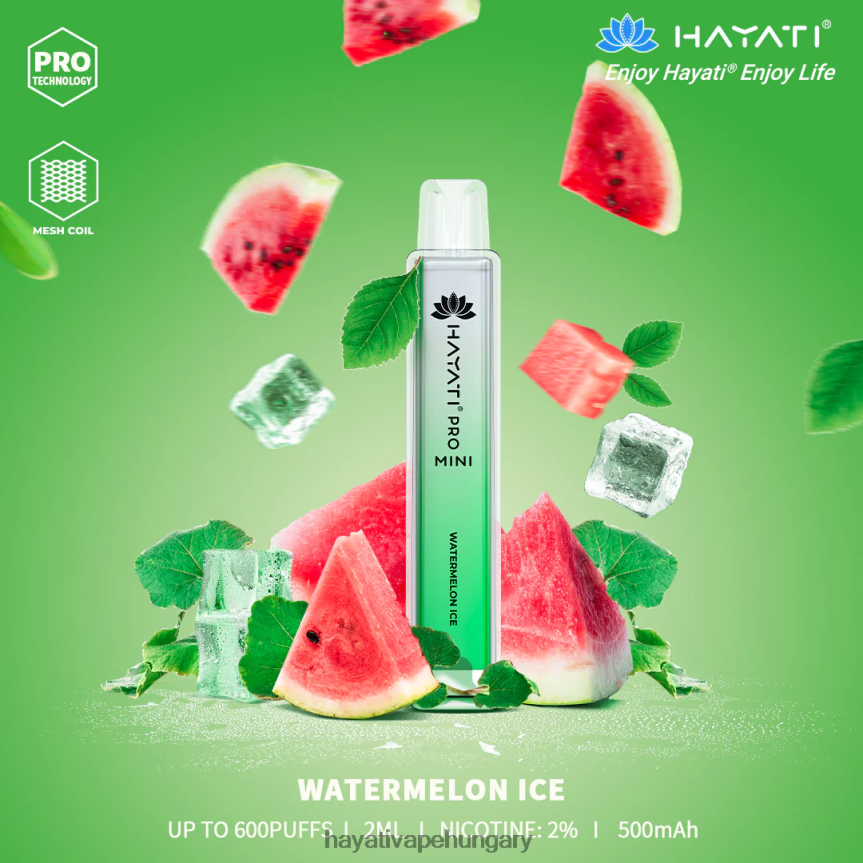 Hayati Pro Mini egyszer használatos görögdinnye jég P2LLJ424 - Hayati Vape Flavours
