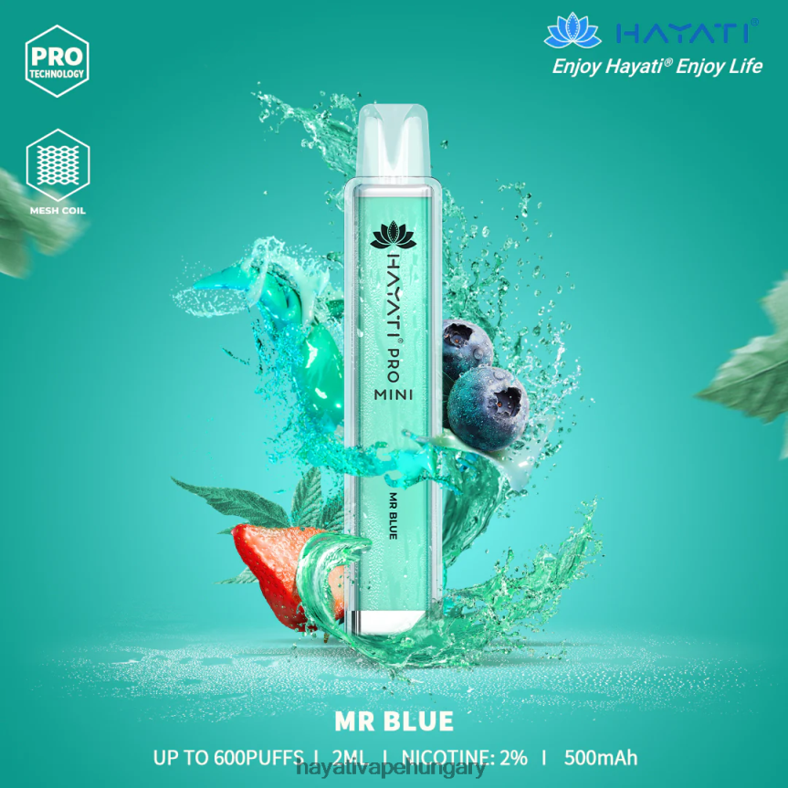 Hayati Pro Mini egyszer használatos kék úr P2LLJ416 - Hayati Flavour Vapes
