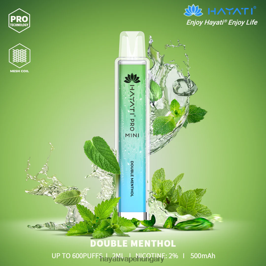 Hayati Pro Mini egyszer használatos kettős mentol P2LLJ48 - Hayati Vapes Wholesale