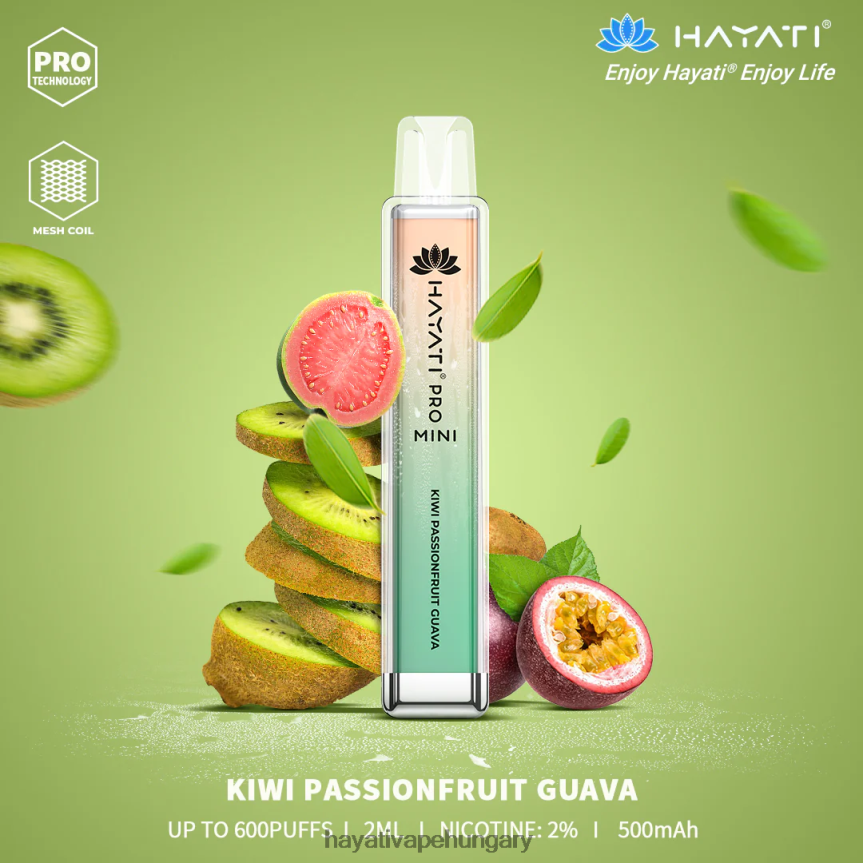 Hayati Pro Mini egyszer használatos kivi passiógyümölcs cuava P2LLJ413 - Hayati Vape Hungary