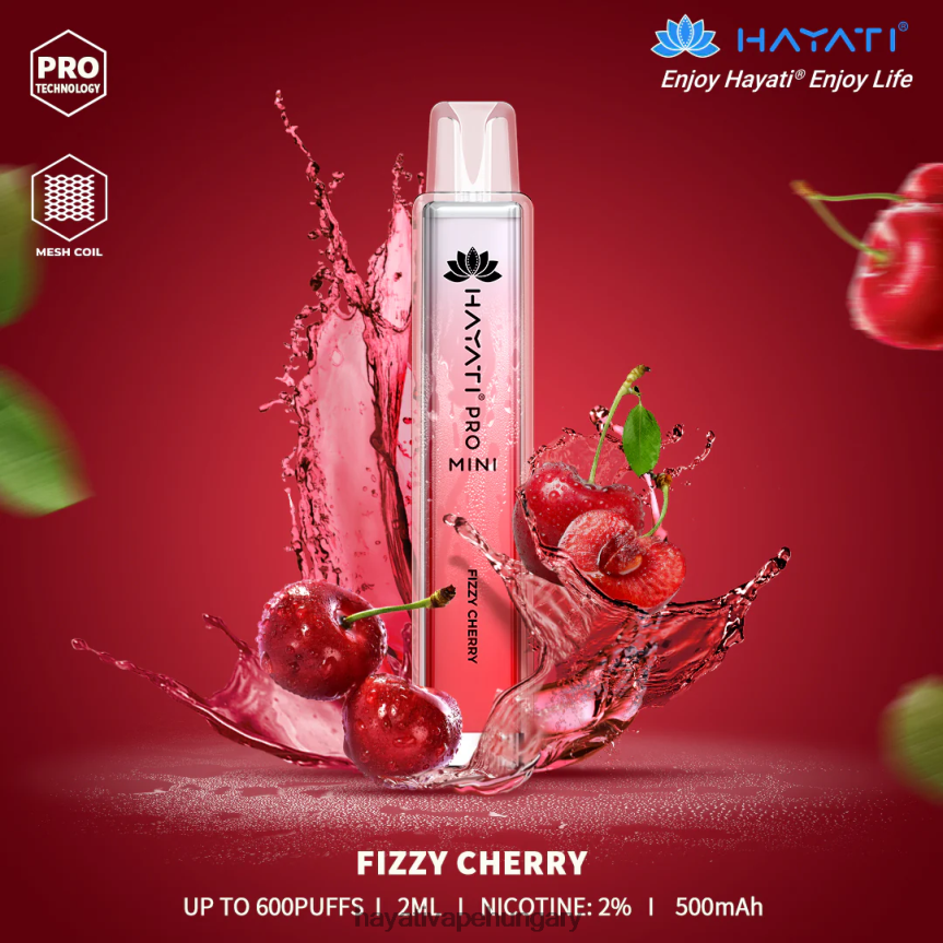 Hayati Pro Mini egyszer használatos szénsavas cseresznye P2LLJ49 - Hayati Store Hungary