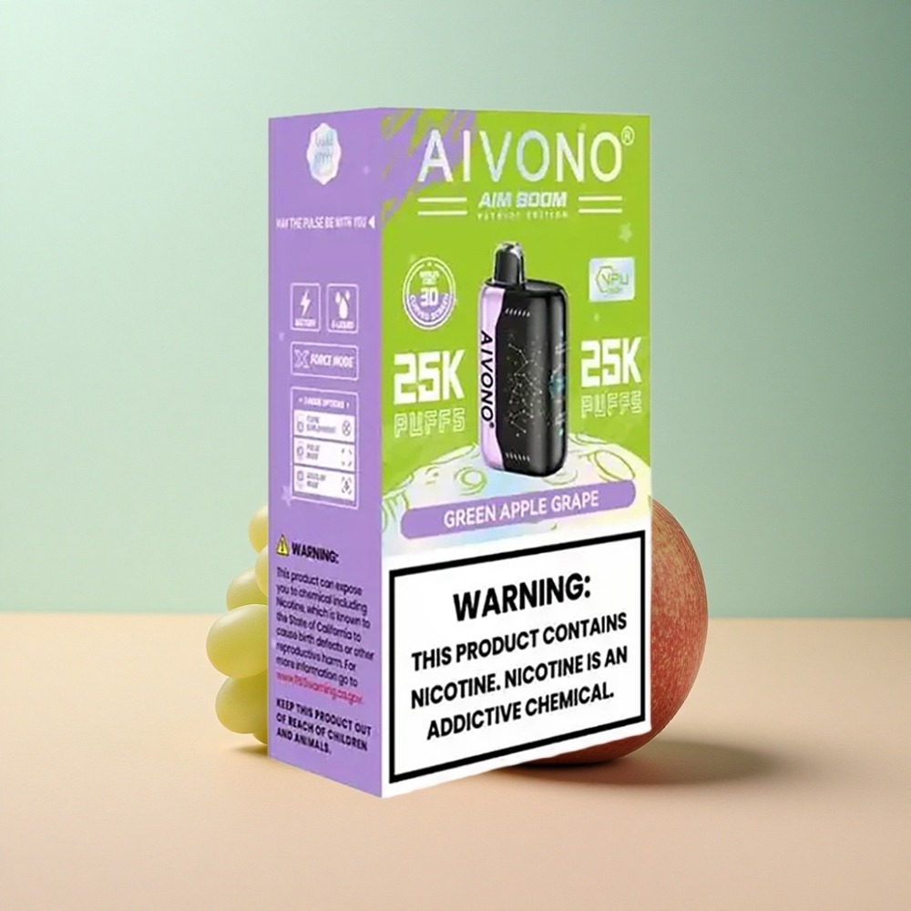 Aivono Aim Boom 25000 Zöld Alma Szőlő 650mAh 0% nikotin