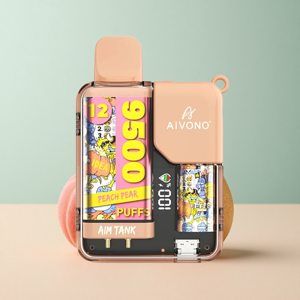 Aivono Aim Tank 9500 Őszibarack Körte 18ml Nikotin 5% 650mAh