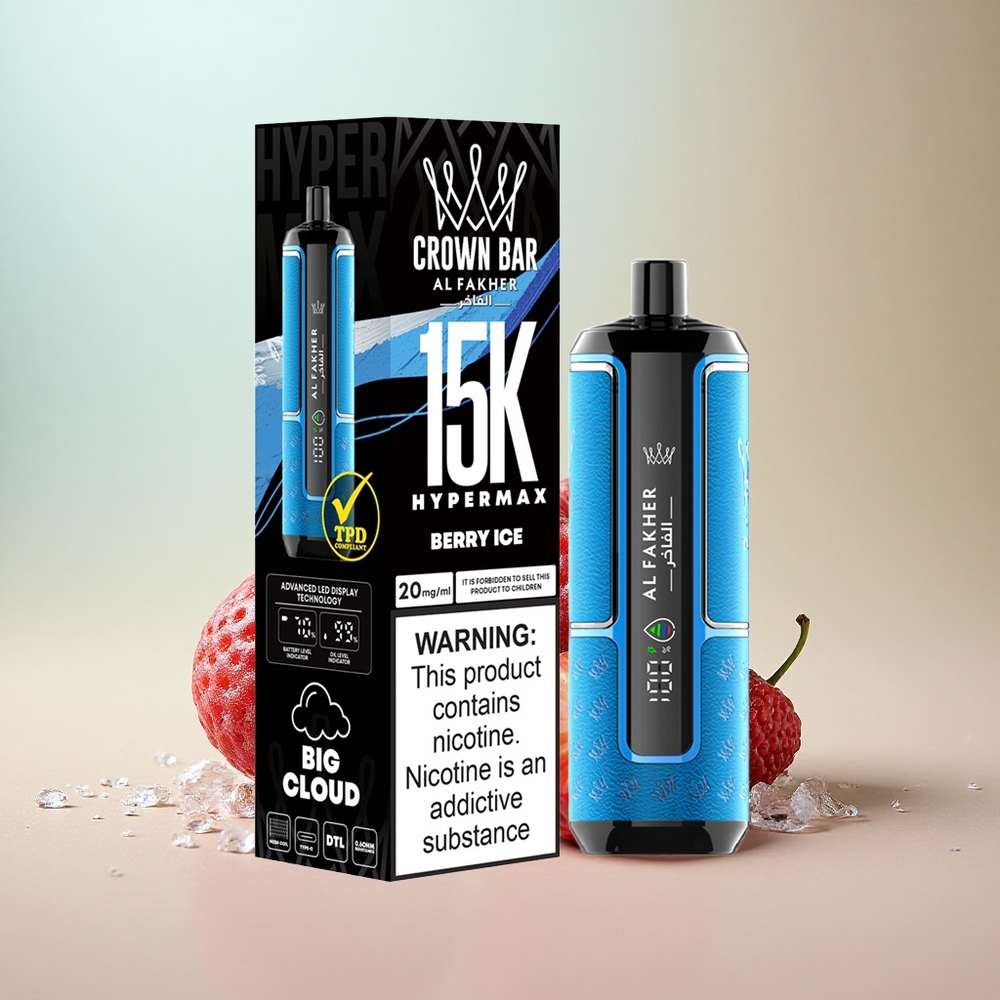 Al Fakher Crown Bar 15K Hypermax Bogyós Jég 22ml 600mAh Típus-C