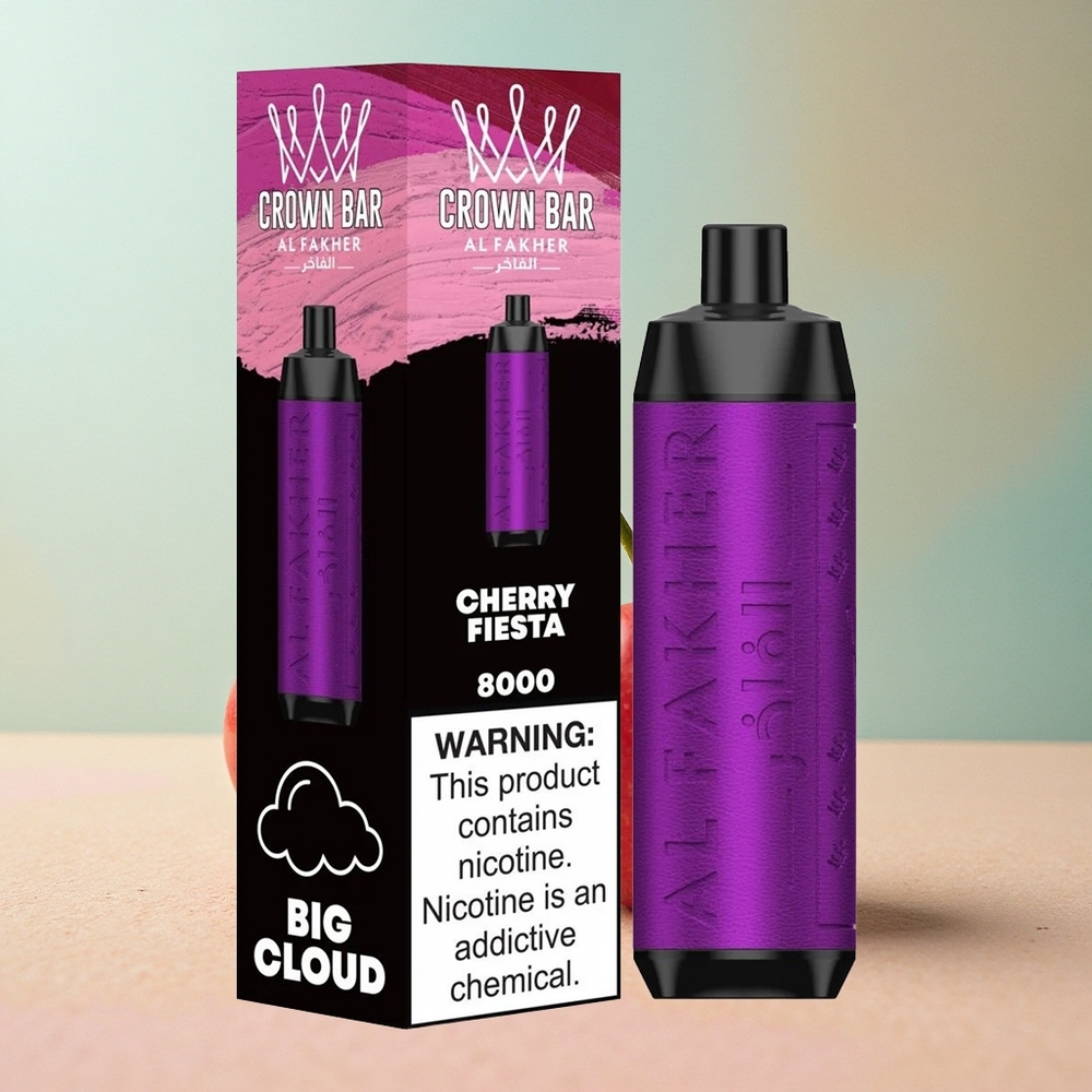 Al Fakher Crown Bar 8000 Crystal Cseresznye Fesztivál 600mAh 18ml Nikotin