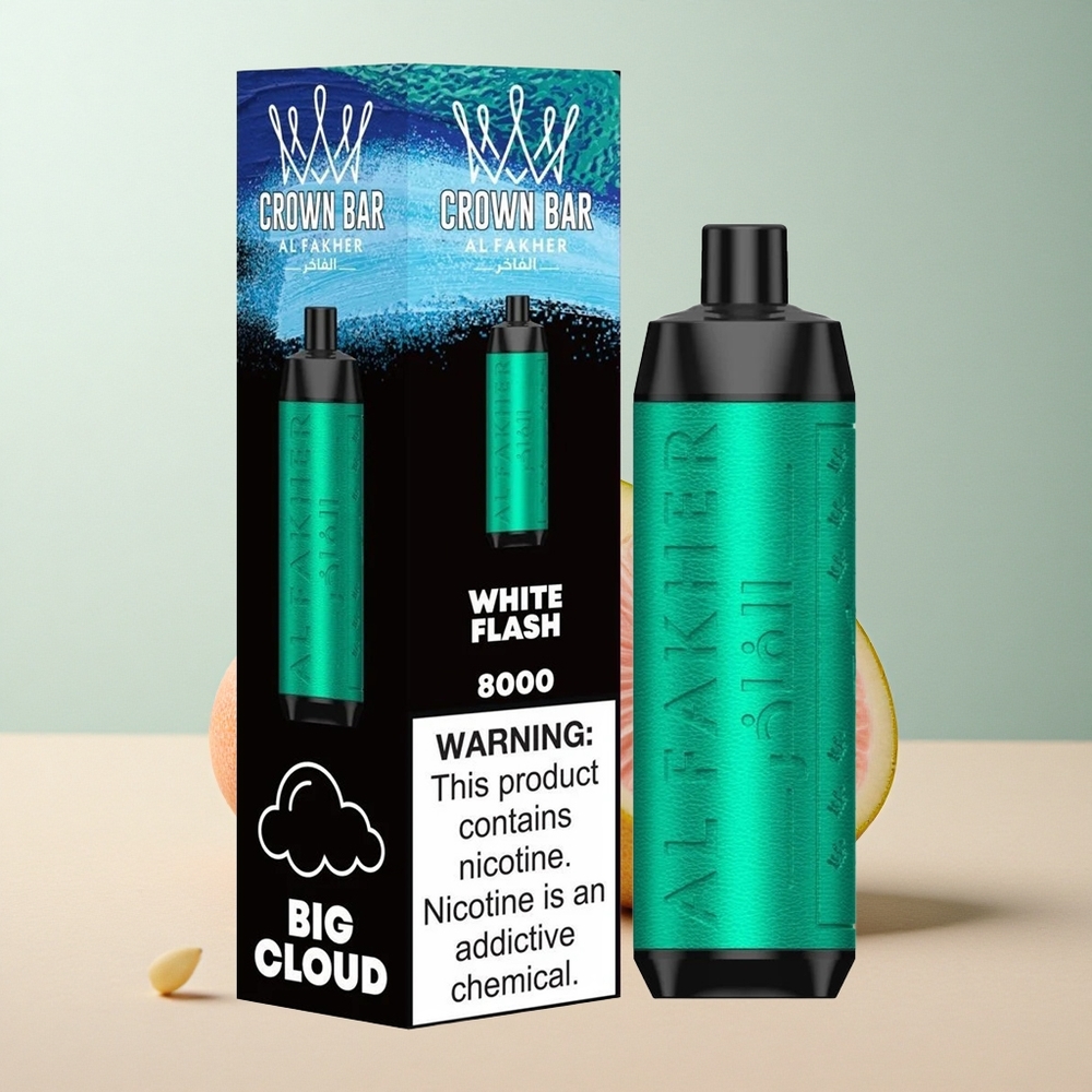 Al Fakher Crown Bar 8000 Crystal Fehér Villám 600mAh 18ml Nikotin