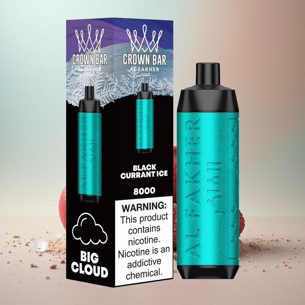 Al Fakher Crown Bar 8000 Crystal Fekete Ribizli Jég 18ml e-Likvid 5mg Nikotin