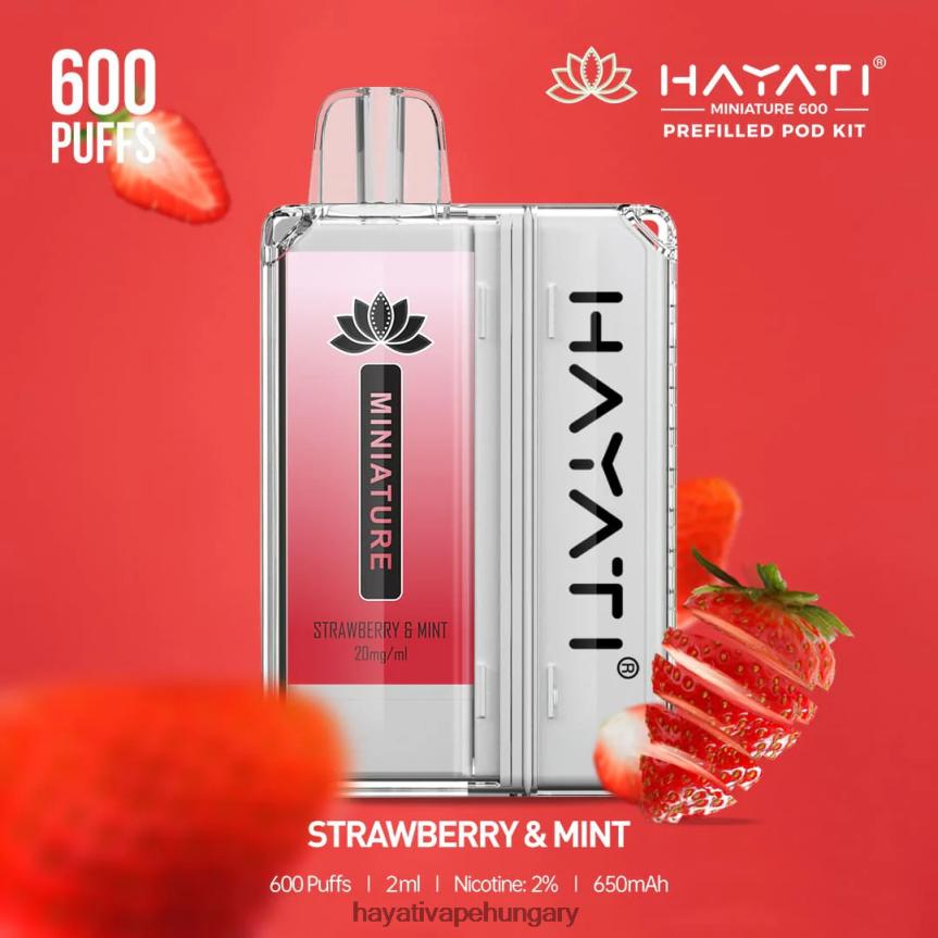 Hayati Miniature 600 db készlet eper és menta P2LLJ446 - Hayati Flavour Vapes