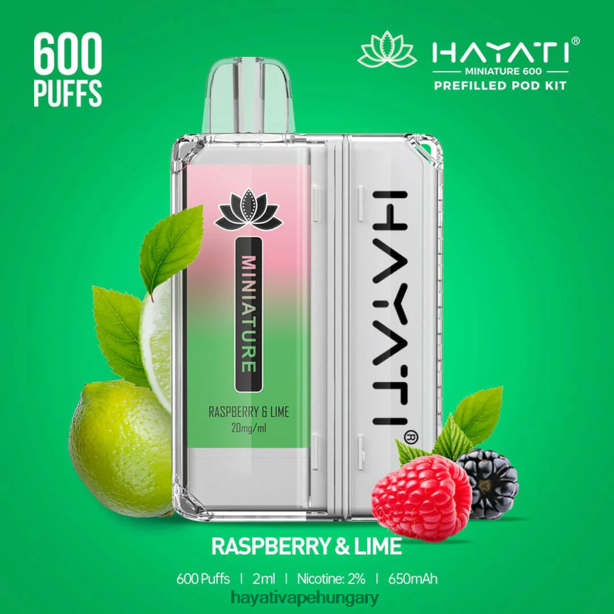 Hayati Miniature 600 db készlet málna és lime P2LLJ443 - Hayati Vape Hungary