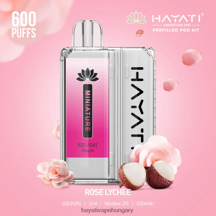 Hayati Miniature 600 db készlet rózsa licsi P2LLJ444 - Hayati Vape Flavours